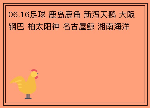 06.16足球 鹿岛鹿角 新泻天鹅 大阪钢巴 柏太阳神 名古屋鲸 湘南海洋